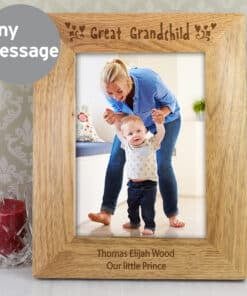 Personalised Great Grandchild 5x7 Wooden Photo Frame