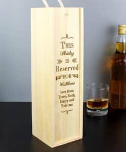 Personalised Reserved For Wooden Wine Bottle Box