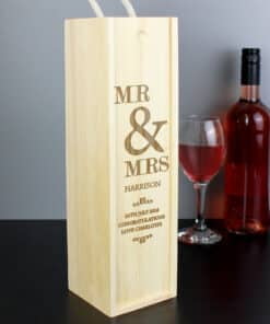 Personalised Couples Wooden Wine Bottle Box