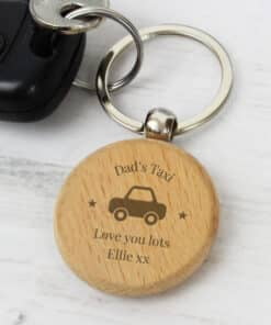 Personalised 'Car Motif' Wooden Keyring