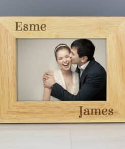 Personalised Couples 7x5 Landscape Wooden Photo Frame