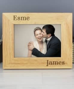 Personalised Couples 6x4 Oak Finish Photo Frame