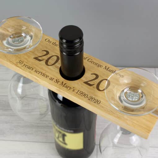 Personalised 'Year' Wine Glass & Bottle Butlers