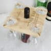 Personalised Free Text Four Wine Glass Holder & Bottle Butler