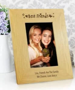 Personalised Oak Finish 4x6 Best Friends Photo Frame