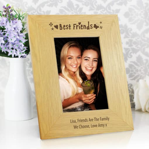 Personalised Oak Finish 4x6 Best Friends Photo Frame