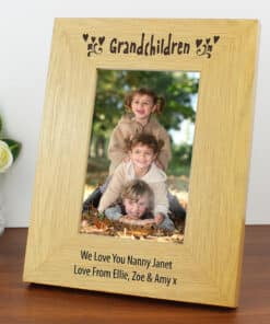 Personalised Oak Finish 4x6 Grandchildren Photo Frame