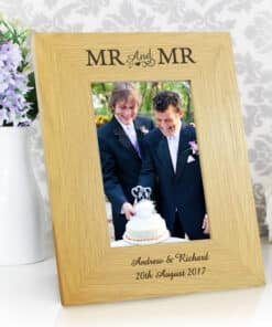 Personalised Oak Finish 4x6 Mr & Mr Photo Frame