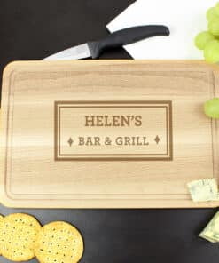 Personalised Bar & Grill Large Chopping Board