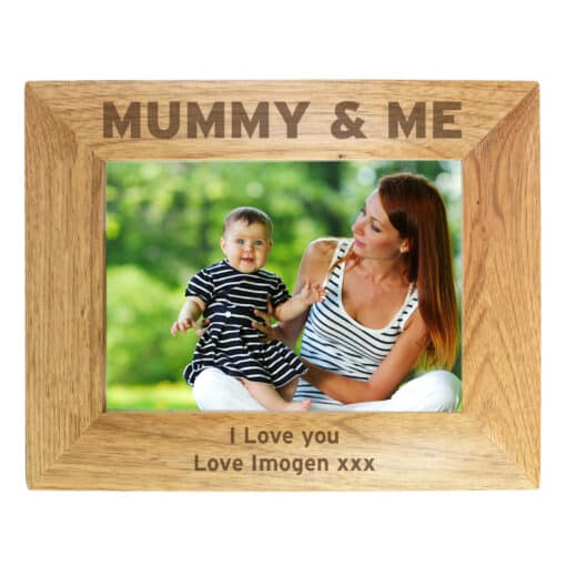 Personalised Mummy & Me 7x5 Landscape Wooden Photo Frame