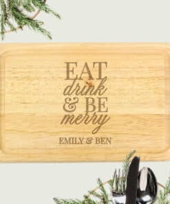 Personalised Eat Drink & Be Merry Rectangular Chopping Board