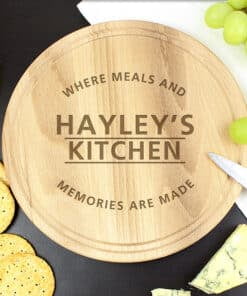 Personalised 'Meals and Memories' Round Chopping Board
