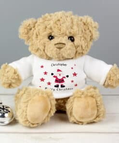 Personalised Spotty Santa Teddy Bear