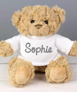 Personalised Name Only Teddy Bear - Grey