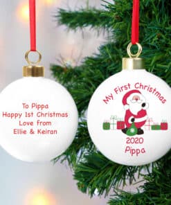 Personalised Santa with Presents Bauble