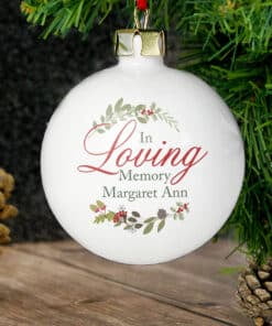 Personalised In Loving Memory Wreath Bauble
