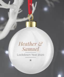 Personalised Classic Gold Star Christmas Bauble