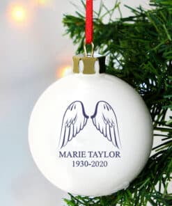 Personalised Angel Wings Bauble
