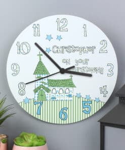 Personalised Church Boys Christening Clock