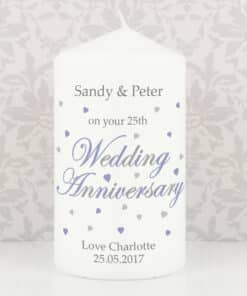 Personalised Anniversary Pillar Candle