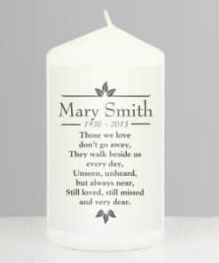 Personalised Sentiments 'Those We Love' Pillar Candle