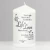 Personalised Life & Love Pillar Candle