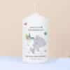 Personalised Tiny Tatty Teddy Christening Pillar Candle