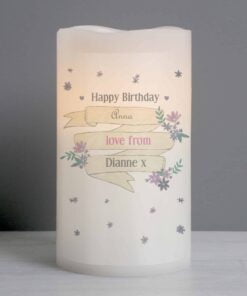 Personalised Garden Bloom LED Candle