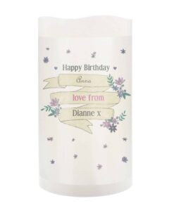 Personalised Garden Bloom LED Candle