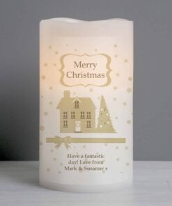 Personalised Festive Village LED Candle