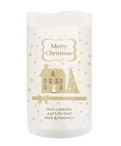 Personalised Festive Village LED Candle