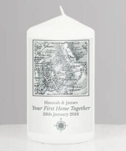 Personalised 1805 - 1874 Old Series Map Compass Pillar Candle