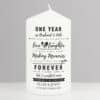 Personalised Anniversary Pillar Candle