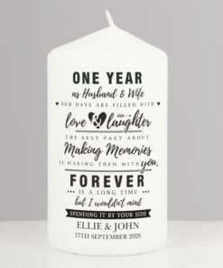Personalised Anniversary Pillar Candle
