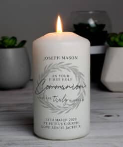 Personalised 'Truly Blessed' First Holy Communion Pillar Candle