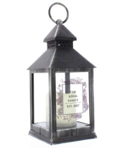 Personalised Soft Watercolour Rustic Black Lantern