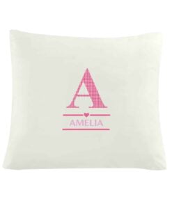 Personalised Girls Initial Cushion Cover