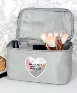 Personalised Geometric Grey Vanity Bag