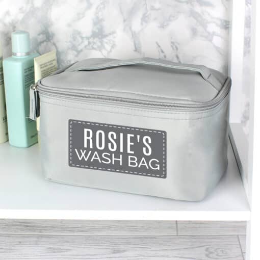 Personalised Classic Grey Vanity Bag