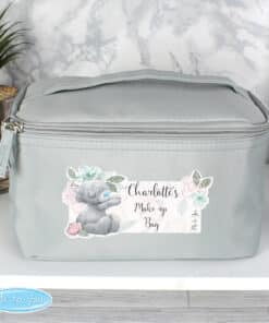 Personalised Me to You Floral Grey Vanity Bag