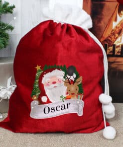 Personalised Christmas Santa Red Sack