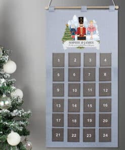 Personalised Nutcracker Advent Calendar In Silver Grey