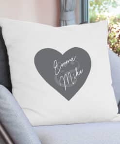 Personalised Couples Heart Cushion Cover