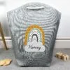 Personalised Mustard & Green Rainbow Storage Bag