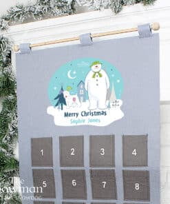 Personalised The Snowman and the Snowdog Advent Calendar In Silver Grey