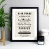 Personalised Anniversary Black Framed Print