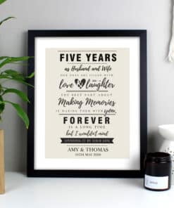 Personalised Anniversary Black Framed Print