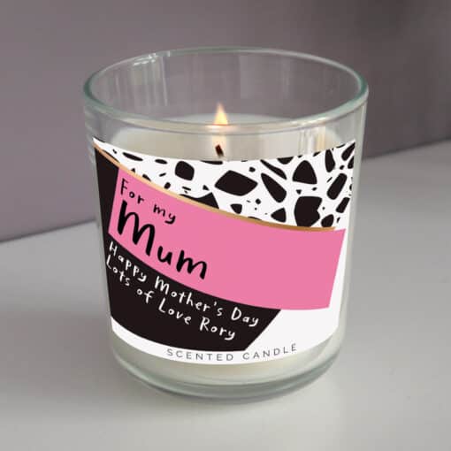 Personalised Pink & Black Scented Jar Candle