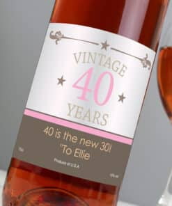 Personalised Vintage Numbers Rose Wine