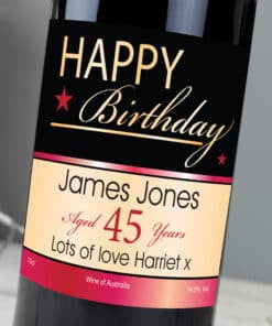 Personalised Happy Birthday Red Wine